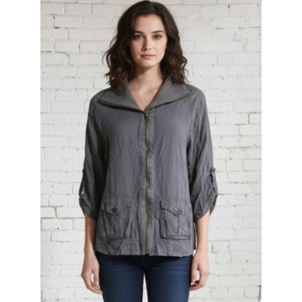 XCVI Lightweight Utility Jacket Gray Size M